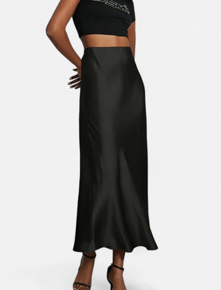 Women's Satin Midi Skirt | Elegant High-Waist Design for Timeless Style 4