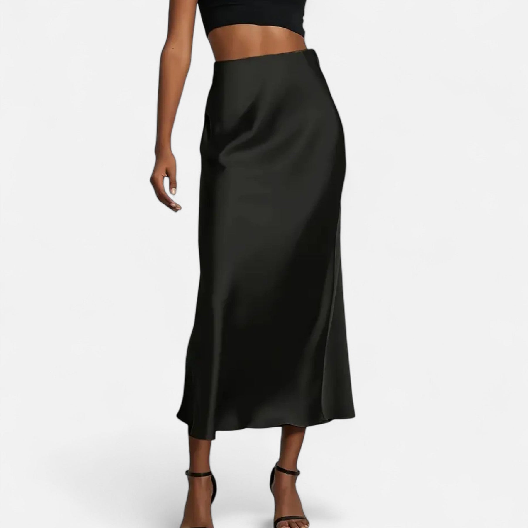 Women's Satin Midi Skirt | Elegant High-Waist Design for Timeless Style 6
