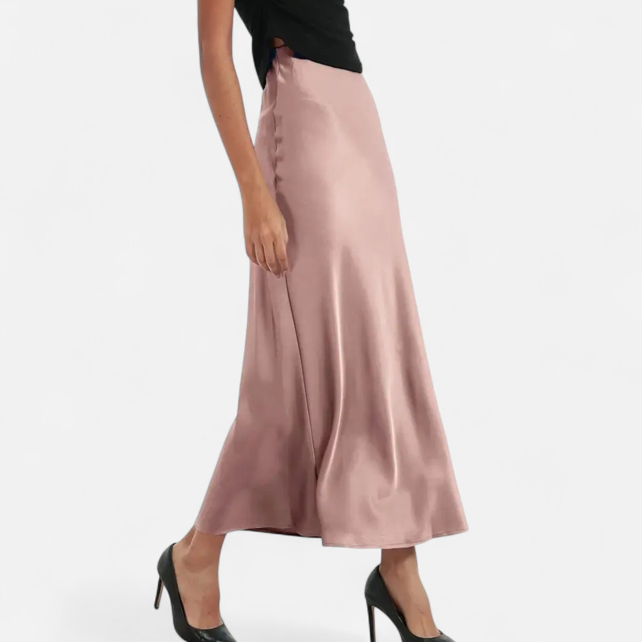 Women's Satin Midi Skirt | Elegant High-Waist Design for Timeless Style 8