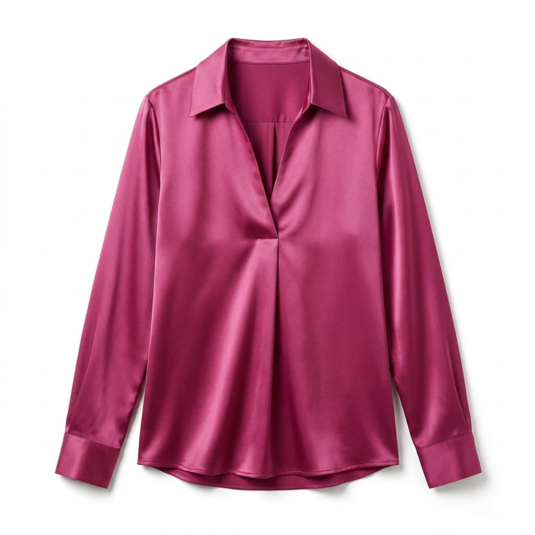 Elegant Satin Womens Blouse | Long Sleeve Top with V-Neck Design for Effortless Summer Style 13
