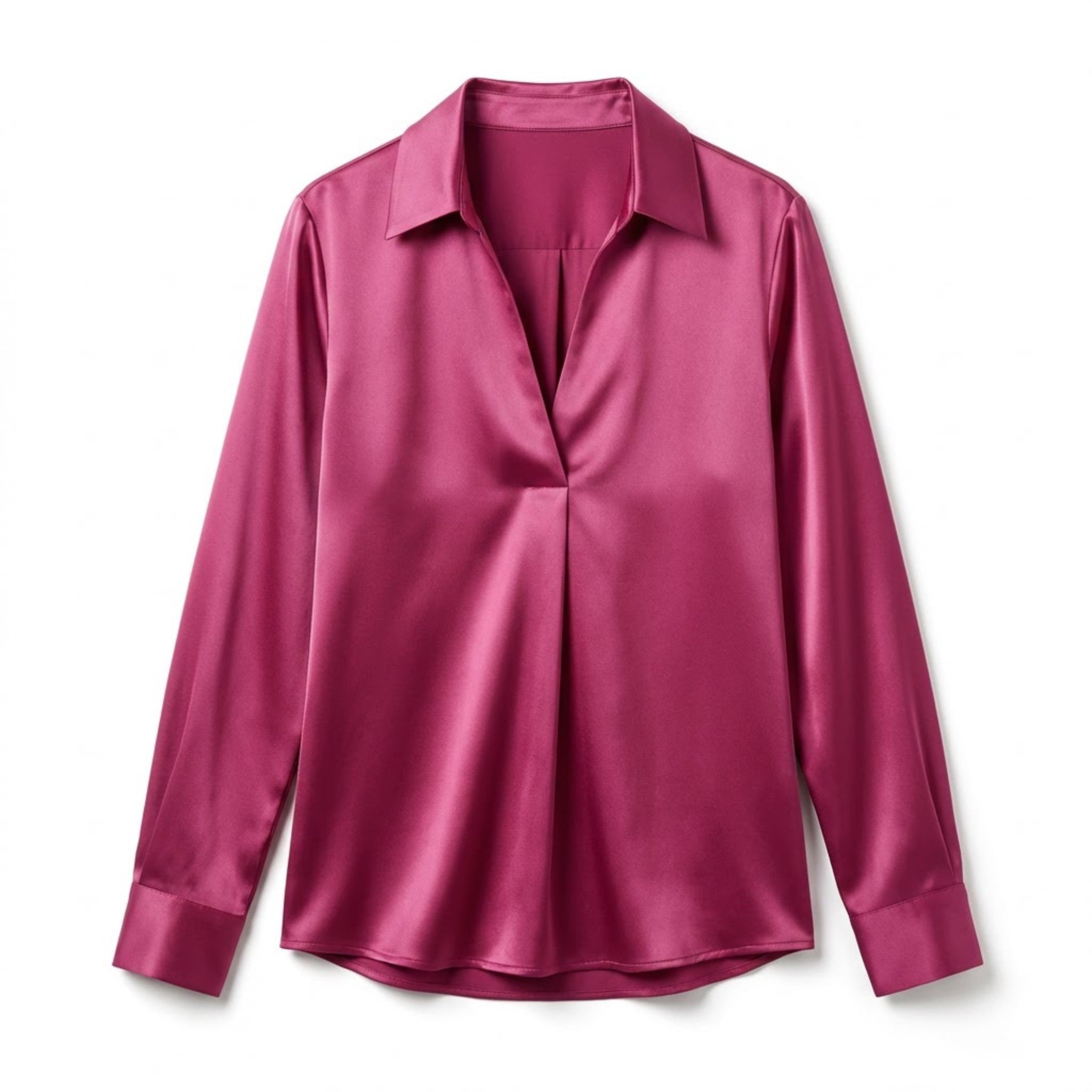Elegant Satin Womens Blouse | Long Sleeve Top with V-Neck Design for Effortless Summer Style 13