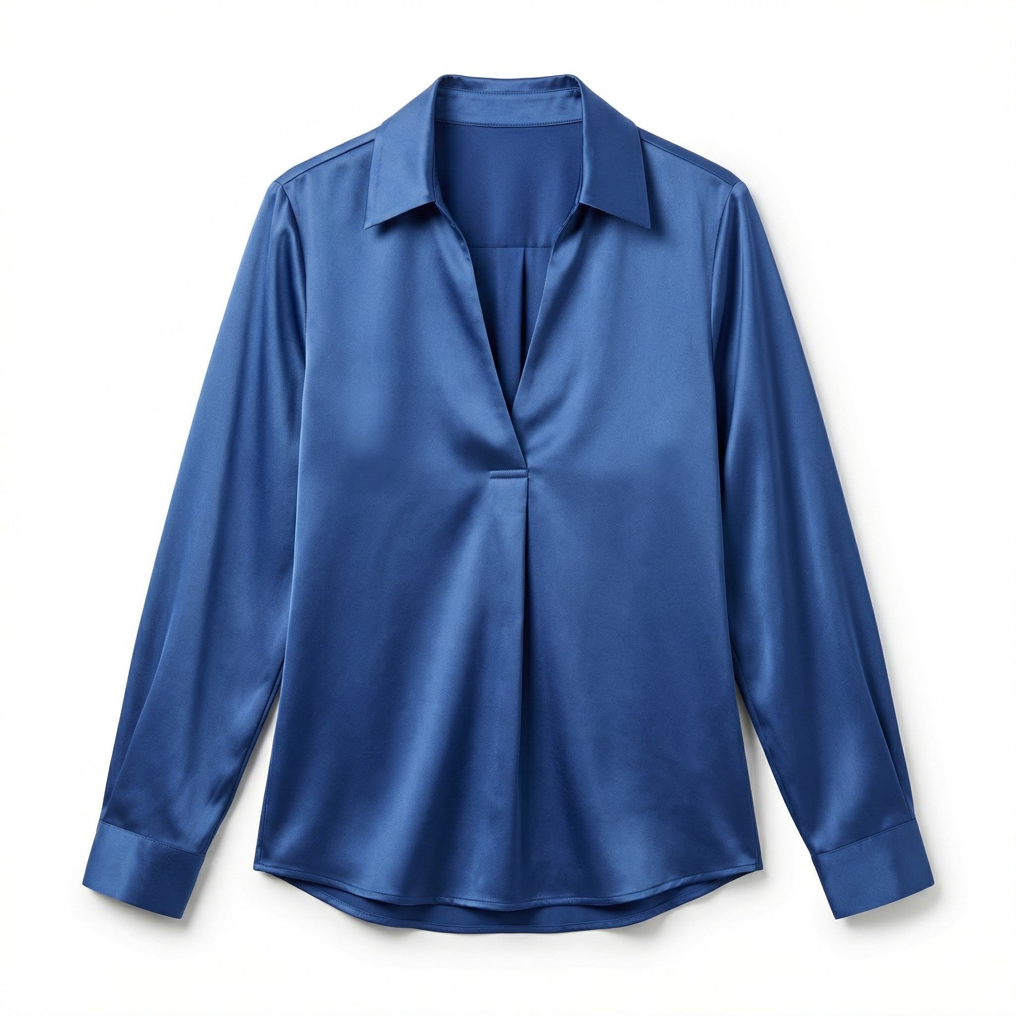 Elegant Satin Womens Blouse | Long Sleeve Top with V-Neck Design for Effortless Summer Style 6