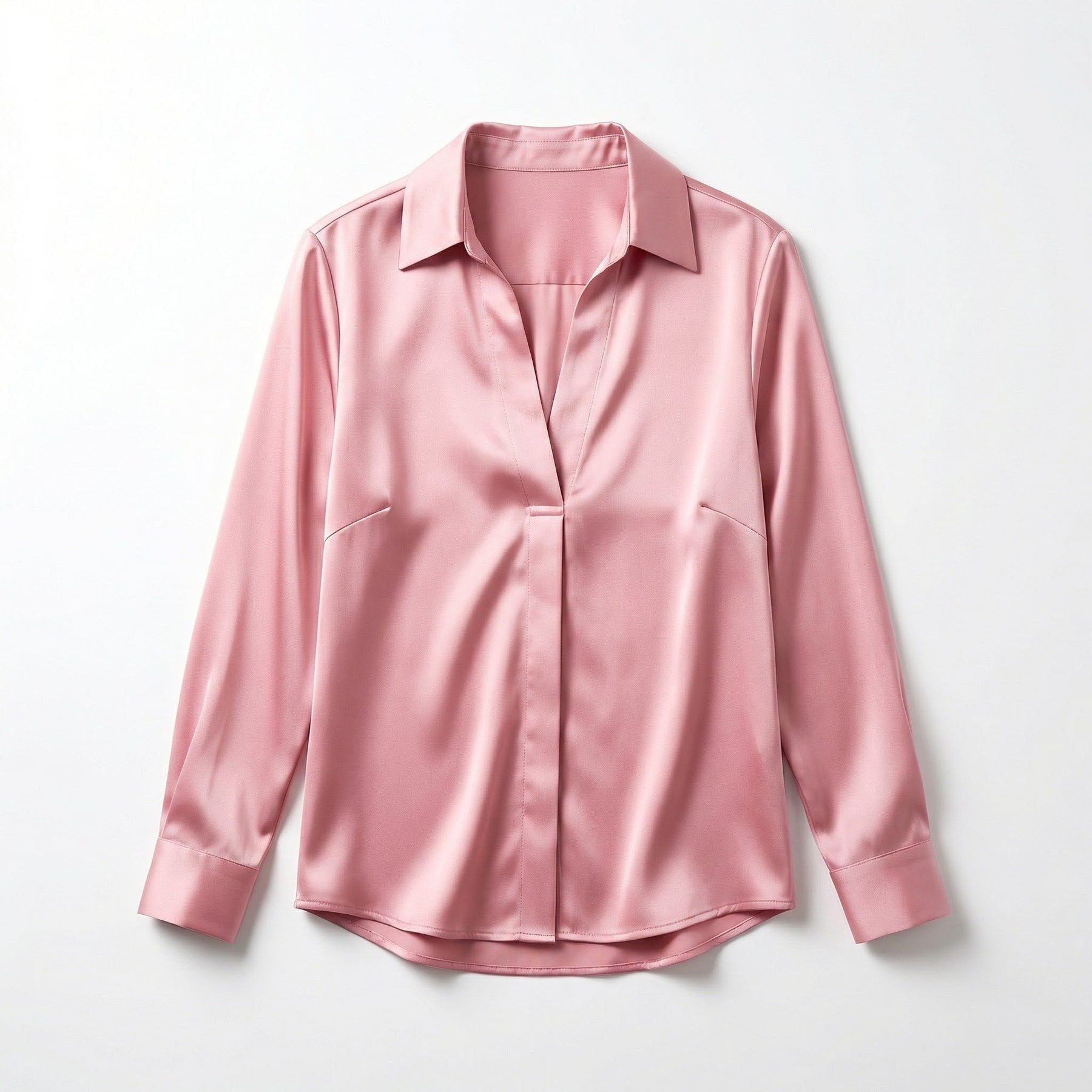 Elegant Satin Womens Blouse | Long Sleeve Top with V-Neck Design for Effortless Summer Style 8