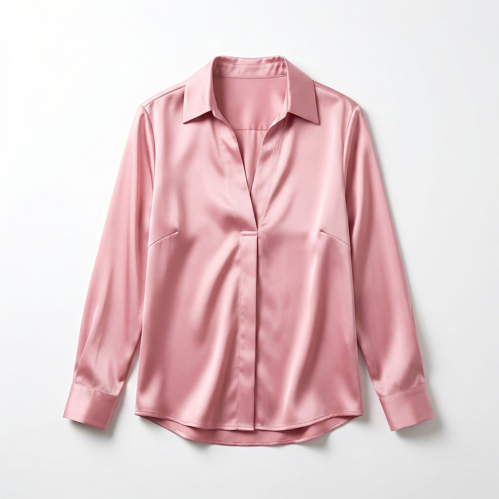 Elegant Satin Womens Blouse | Long Sleeve Top with V-Neck Design for Effortless Summer Style 8