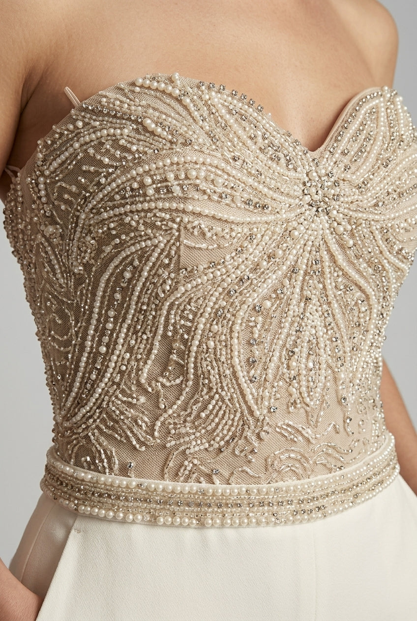Women's Sequin Jumpsuit | Elegant Strapless Evening Wear with Pockets 2