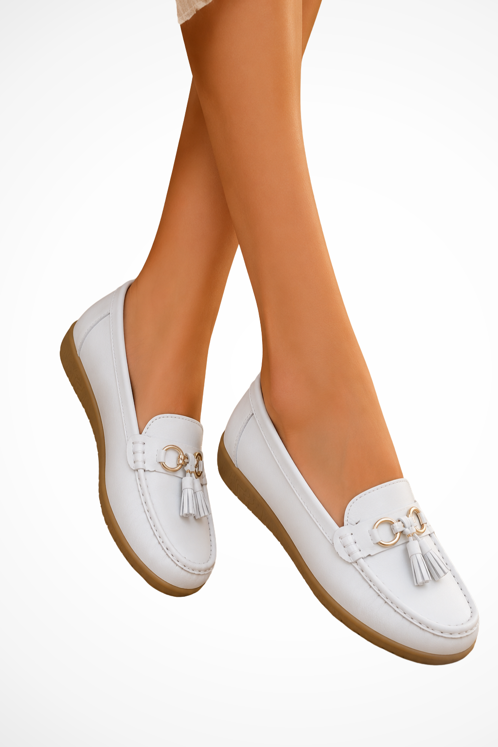 Women's Smooth Leather Penny Loafers | Elegant Tassel Detail Orthopedic Shoes 4