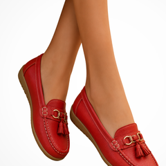 Women's Smooth Leather Penny Loafers | Elegant Tassel Detail Orthopedic Shoes 5