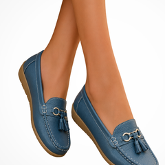 Women's Smooth Leather Penny Loafers | Elegant Tassel Detail Orthopedic Shoes 6