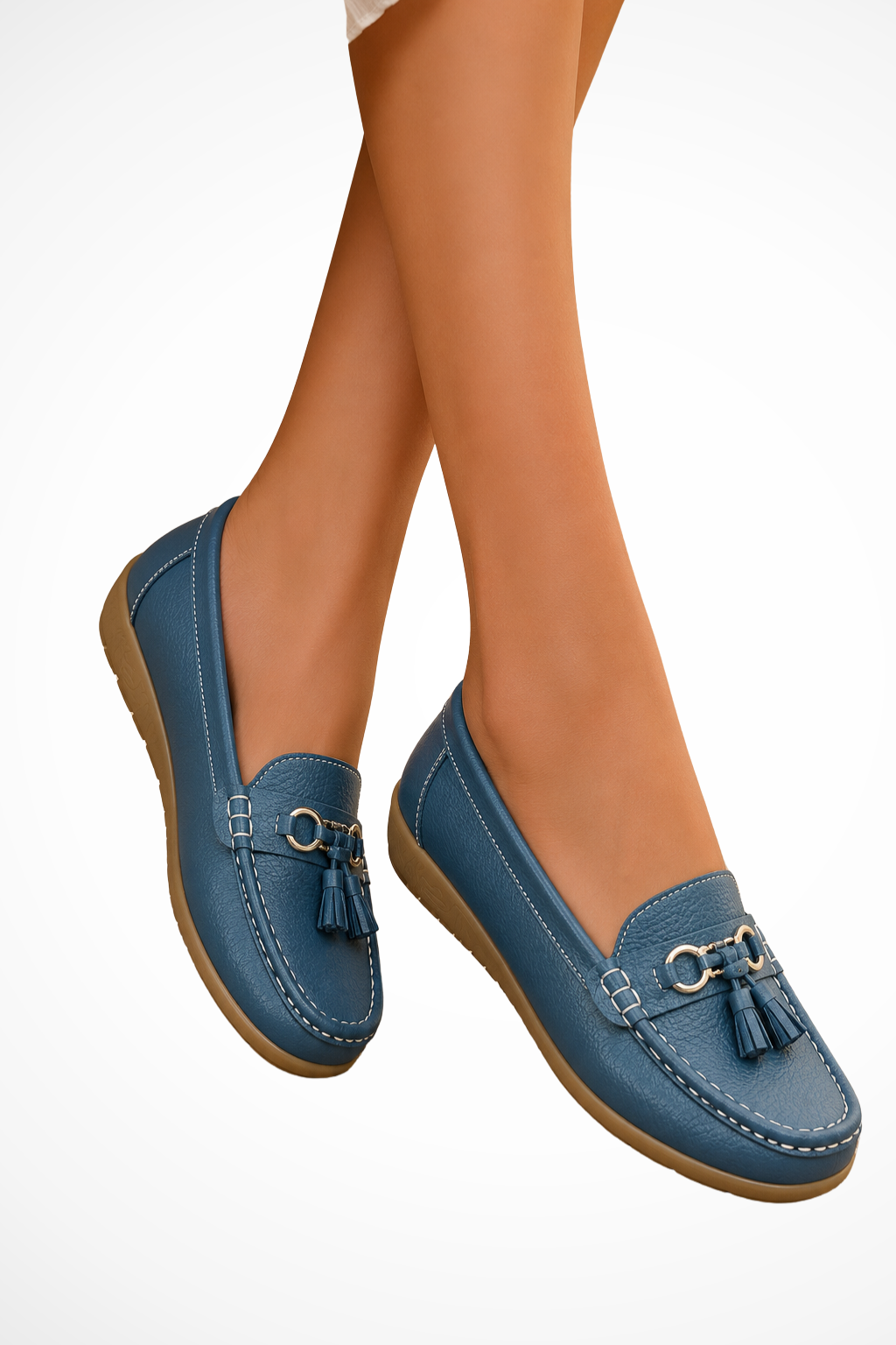 Women's Smooth Leather Penny Loafers | Elegant Tassel Detail Orthopedic Shoes 6