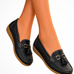 Women's Smooth Leather Penny Loafers | Elegant Tassel Detail Orthopedic Shoes 7