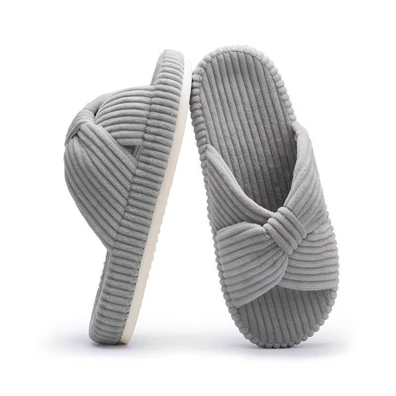 Women's Soft Corduroy Arch Support Slippers | Comfortable Open Toe Design for Home Wear 10