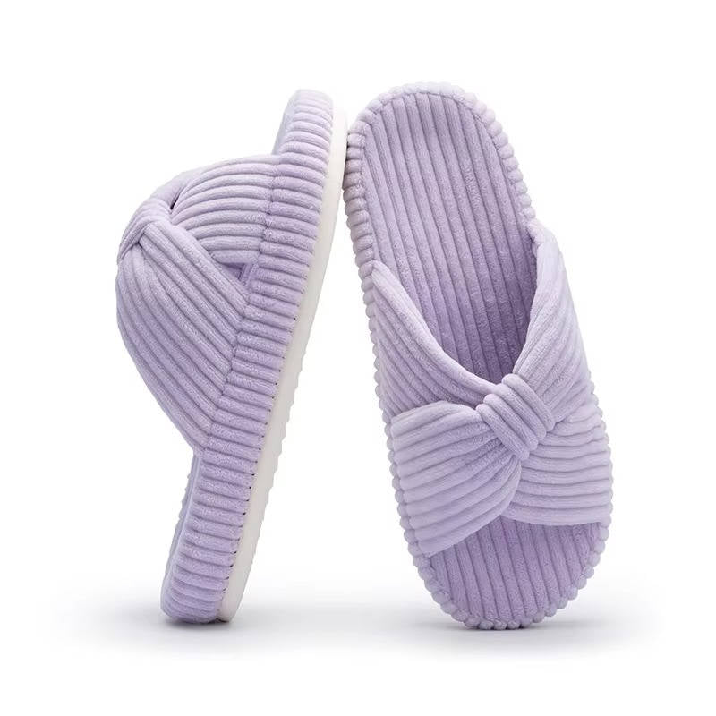 Women's Soft Corduroy Arch Support Slippers | Comfortable Open Toe Design for Home Wear 11
