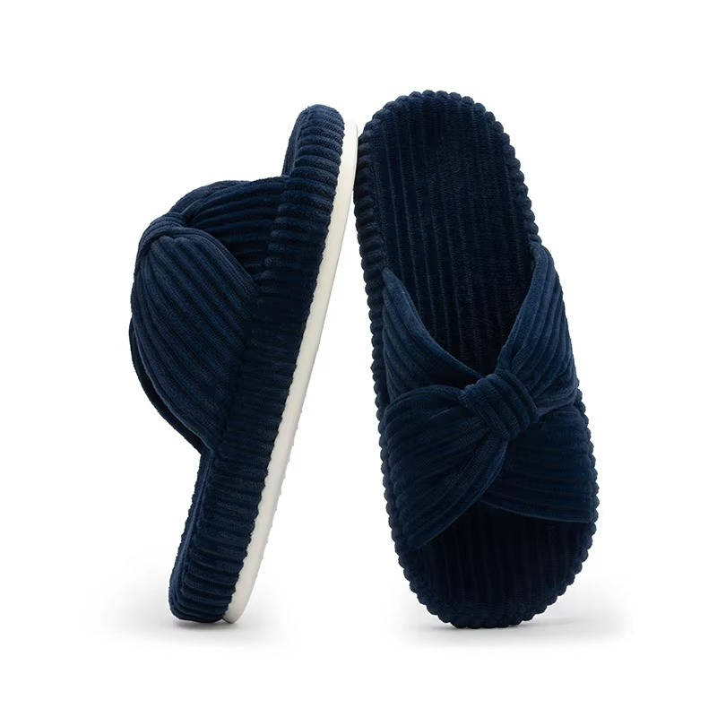 Women's Soft Corduroy Arch Support Slippers | Comfortable Open Toe Design for Home Wear 14