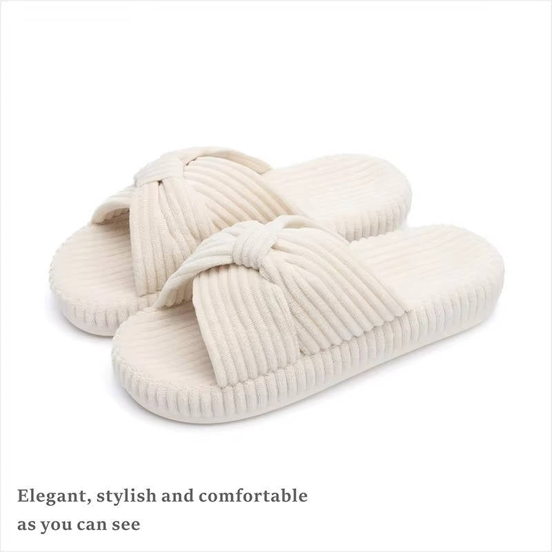 Women's Soft Corduroy Arch Support Slippers | Comfortable Open Toe Design for Home Wear 7