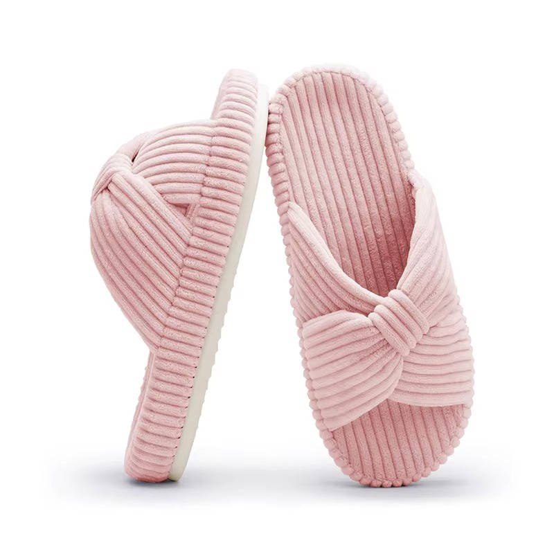 Women's Soft Corduroy Arch Support Slippers | Comfortable Open Toe Design for Home Wear 8