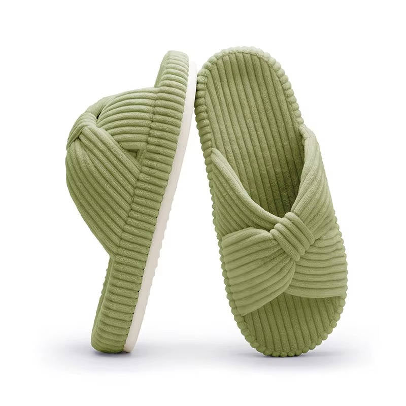 Women's Soft Corduroy Arch Support Slippers | Comfortable Open Toe Design for Home Wear 9