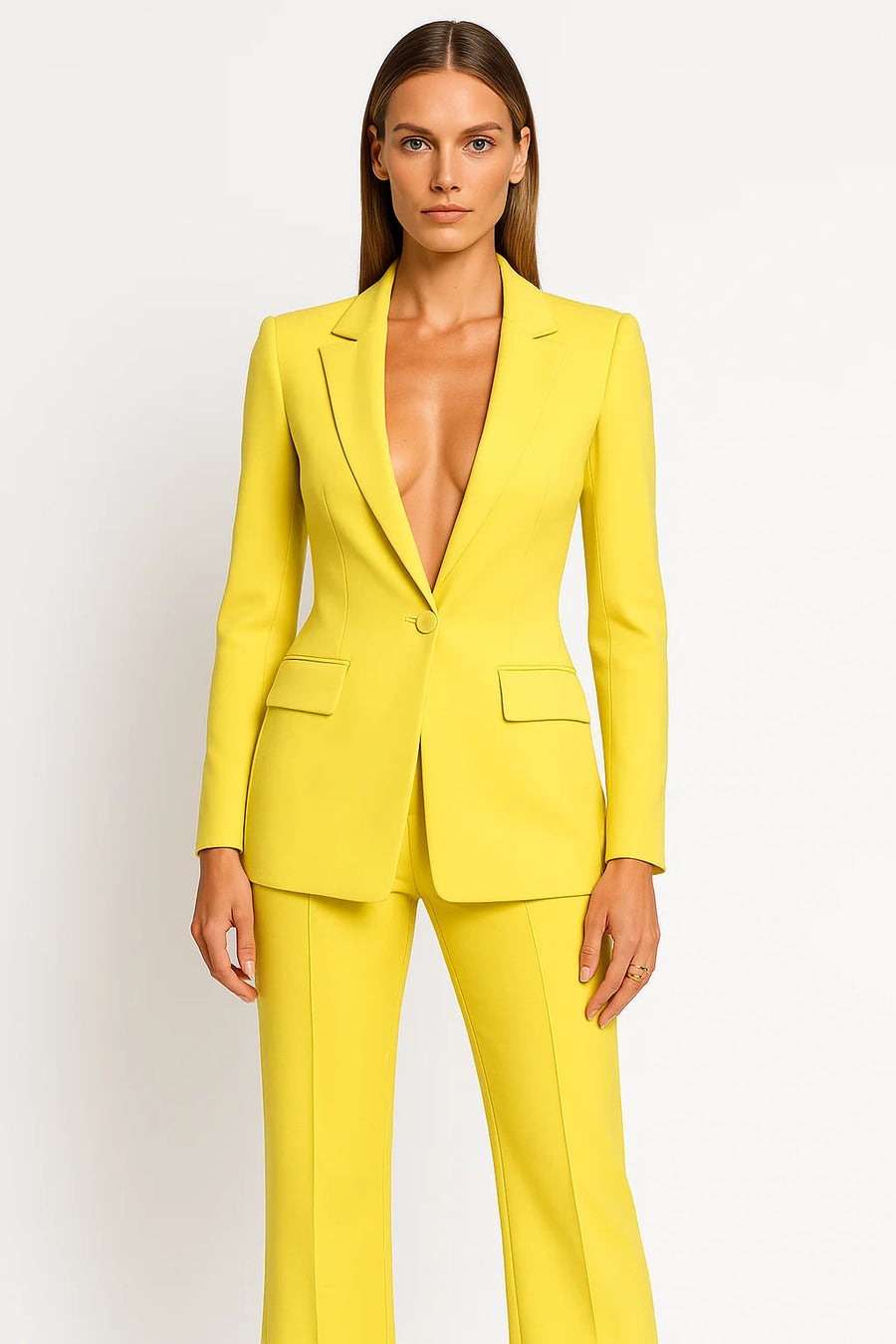 Women's Soft Fabric Pant Suits | Elegant Slim-Fit Blazer and Trousers Set 1