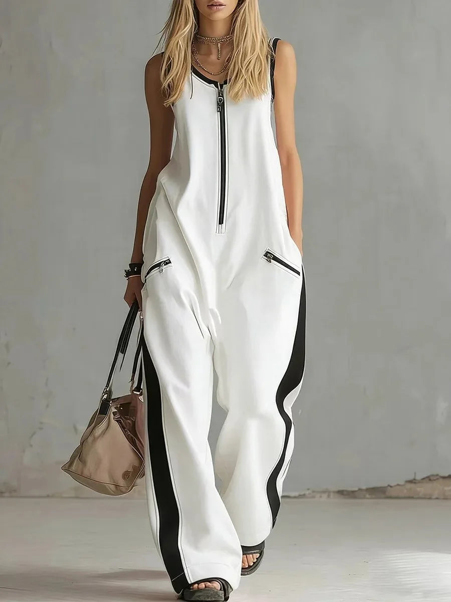 Women's Soft Fabric Utility Jumpsuit | Relaxed Fit Wide-Leg Design 3