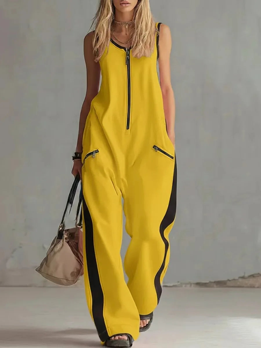 Women's Soft Fabric Utility Jumpsuit | Relaxed Fit Wide-Leg Design 4