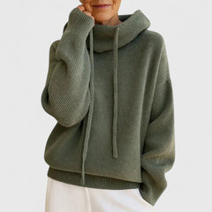 Women's Soft Knit Cowl Neck Sweater | Oversized Cozy Winter Top 0