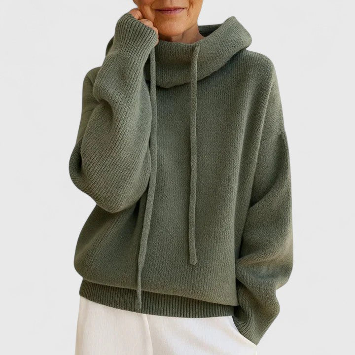 Women's Soft Knit Cowl Neck Sweater | Oversized Cozy Winter Top 0
