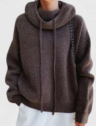 Women's Soft Knit Cowl Neck Sweater | Oversized Cozy Winter Top 1