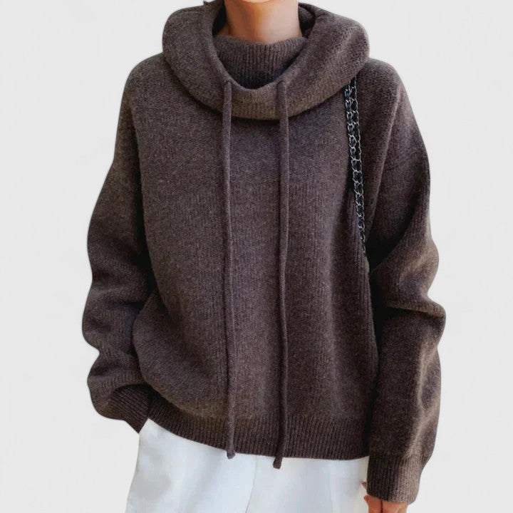 Women's Soft Knit Cowl Neck Sweater | Oversized Cozy Winter Top 1