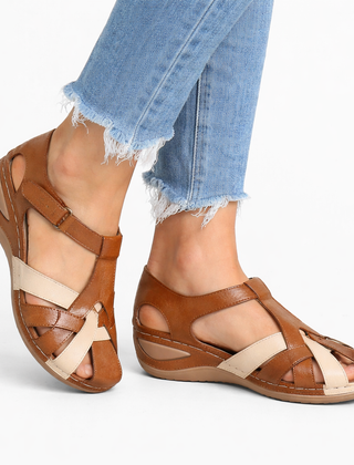 Women's Soft Leather Orthopedic Wedge Sandals | Elegant Comfortable Daily Footwear 0