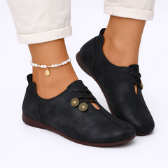 Women's Soft Leather Penny Loafers | Comfortable Slip-On Black Shoes 2