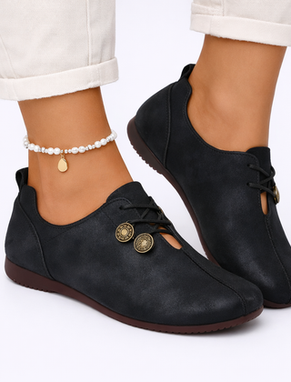 Women's Soft Leather Penny Loafers | Comfortable Slip-On Black Shoes 2