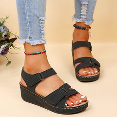 Women's Soft Leather Wedge Sandals | Comfortable Casual Summer Footwear 1