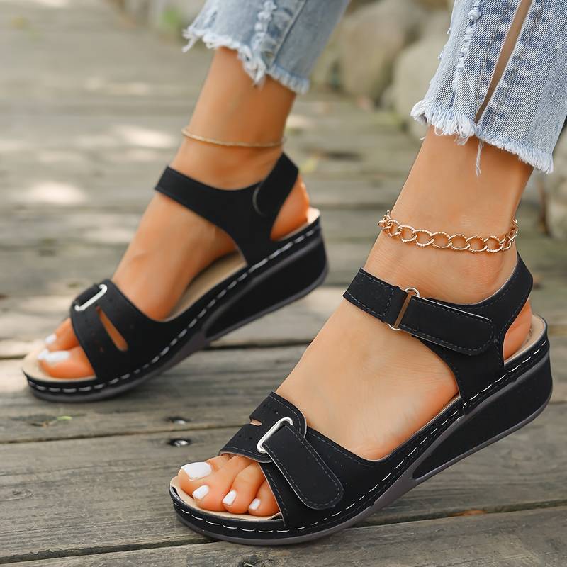 Women's Soft Leather Wedge Sandals | Comfortable Casual Summer Footwear 3