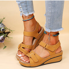 Women's Soft Leather Wedge Sandals | Comfortable Casual Summer Footwear 4