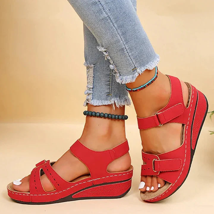 Women's Soft Leather Wedge Sandals | Comfortable Casual Summer Footwear 7