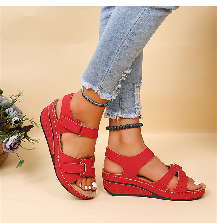 Women's Soft Leather Wedge Sandals | Comfortable Casual Summer Footwear 8