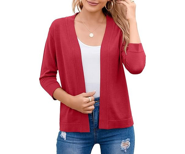 Women's Soft Viscose Cropped Cardigan | Relaxed Open Front Sweater for Casual Outings 0