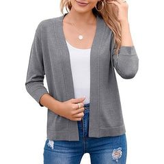 Women's Soft Viscose Cropped Cardigan | Relaxed Open Front Sweater for Casual Outings 1