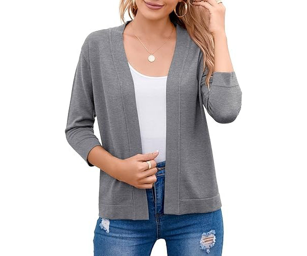 Women's Soft Viscose Cropped Cardigan | Relaxed Open Front Sweater for Casual Outings 1