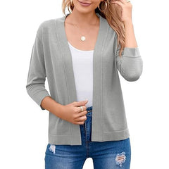 Women's Soft Viscose Cropped Cardigan | Relaxed Open Front Sweater for Casual Outings 10