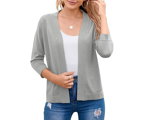Women's Soft Viscose Cropped Cardigan | Relaxed Open Front Sweater for Casual Outings 10