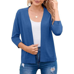 Women's Soft Viscose Cropped Cardigan | Relaxed Open Front Sweater for Casual Outings 11