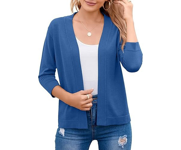 Women's Soft Viscose Cropped Cardigan | Relaxed Open Front Sweater for Casual Outings 11