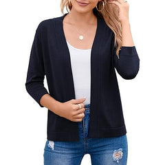 Women's Soft Viscose Cropped Cardigan | Relaxed Open Front Sweater for Casual Outings 12