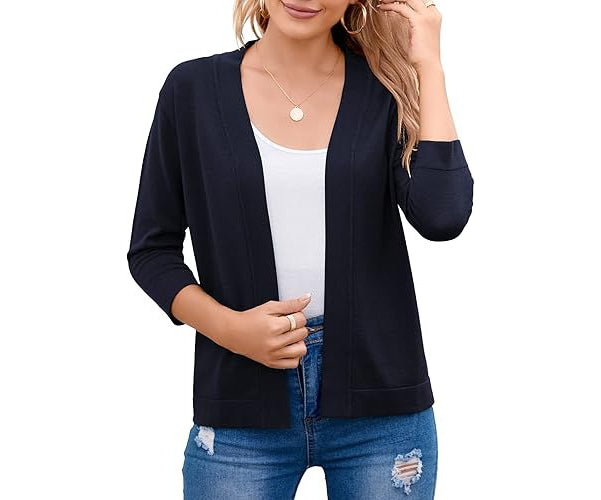 Women's Soft Viscose Cropped Cardigan | Relaxed Open Front Sweater for Casual Outings 12