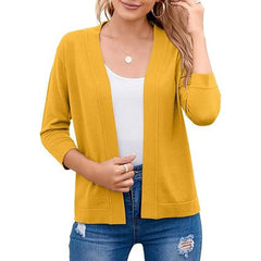 Women's Soft Viscose Cropped Cardigan | Relaxed Open Front Sweater for Casual Outings 13