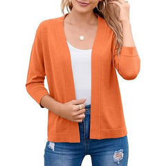 Women's Soft Viscose Cropped Cardigan | Relaxed Open Front Sweater for Casual Outings 15