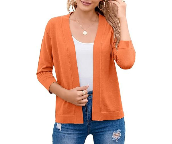 Women's Soft Viscose Cropped Cardigan | Relaxed Open Front Sweater for Casual Outings 15