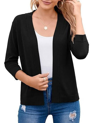 Women's Soft Viscose Cropped Cardigan | Relaxed Open Front Sweater for Casual Outings 2