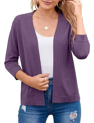 Women's Soft Viscose Cropped Cardigan | Relaxed Open Front Sweater for Casual Outings 3