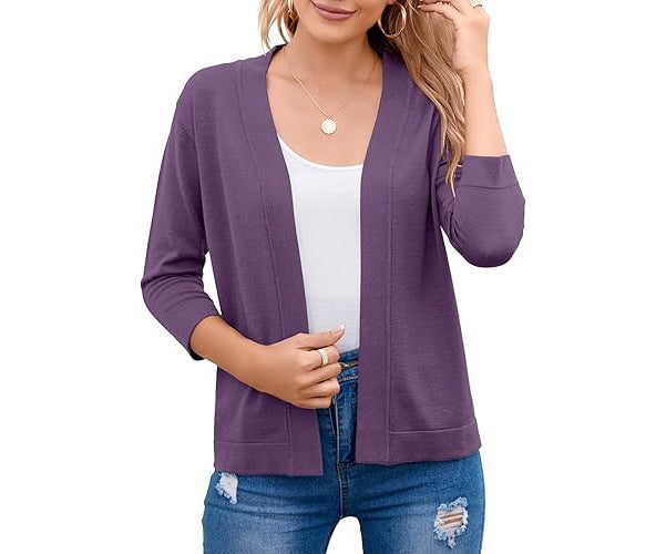 Women's Soft Viscose Cropped Cardigan | Relaxed Open Front Sweater for Casual Outings 3